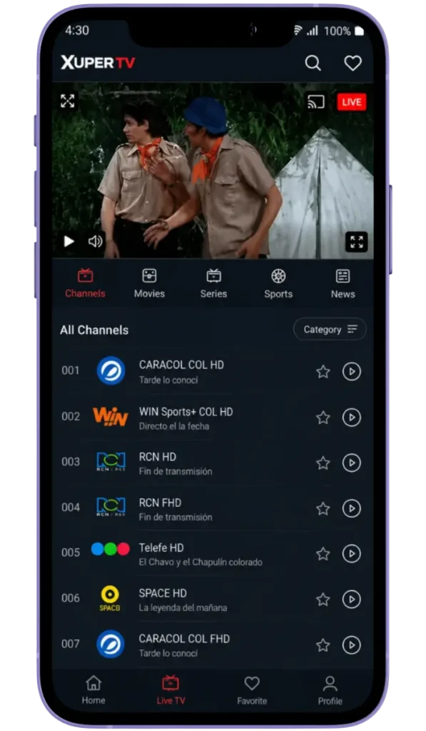 Canales de TV en Vivo